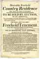 Desirable freehold country residence to be sold by auction by Mr Bardwell - freehold tenement pleasantly situated at the top of Broad Lane, near Sheffield, the property of the Rev. George Smith
