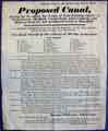 Notice of resolutions made at a public meeting regarding proposed Canal having for its object the union of four existing canals, at Peak Forest, Sheffield, Chesterfield and Cromford