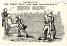 Political Cartoon:  The result of the Great Fight for the Championship, c. 1860s-1870s