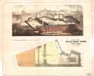 Plan and perspective of B. Vickers and Co., brass founders, Atlas Brass Works, Savile Street East / Greystock Street, Sheffield