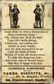 Card issued by Sheffield confectioners, C. Boler of Pinfold Street, for distribution with funeral biscuits Card issued by Sheffield confectioners, C. Boler of Pinfold Street, for distribution with funeral biscuits