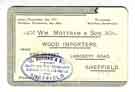 William Mottram and Son, Wood Importers, Langsett Road Sheffield - business card, c. 1910