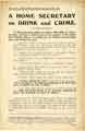 Flier entitled 'A Home Secretary on Drink and Crime', used by the Sheffield Temperance Association, 1930s