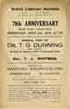 Sheffield Temperance Association, 79th anniversary, special visit of Dr T. G. Dunning, Director of the Baptist Union Temperance Department