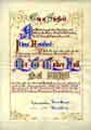 Illuminated address presented to Mr T. W. Hall by the Libraries Committee in recognition of his gift of the Lindsay Collection
