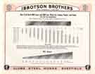 Trade catalogue of Ibbotson Brothers and Company Limited, manufacturers of steel, saws, files, springs, bolts and nuts, Globe Works, Penistone Road, c. 1950 Trade catalogue of Ibbotson Brothers and Company Limited, manufacturers of steel, saws, files, springs, bolts and nuts, Globe Works, Penistone Road, c. 1950
