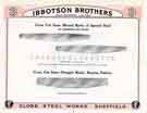 Trade catalogue of Ibbotson Brothers and Company Limited, manufacturers of steel, saws, files, springs, bolts and nuts, Globe Works, Penistone Road, c. 1950 Trade catalogue of Ibbotson Brothers and Company Limited, manufacturers of steel, saws, files, springs, bolts and nuts, Globe Works, Penistone Road, c. 1950