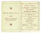 Upper Chapel Literary Society programme card