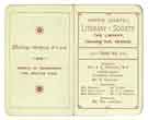 Upper Chapel Literary Society programme card Upper Chapel Literary Society programme card