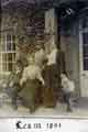 View: arc02537 Arthur Wightman and others outside front-entrance of a residence at Leam Hall, Derbyshire 