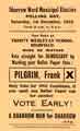 Vote for Frank Pilgrim, National Democratic Party candidate for Sharrow Ward in the municipal elections