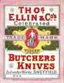 View: arc02776 Box label for butcher's knives for Thomas Ellin and Co., cutlery manufacturer, Sylvester Works, Sylvester Street