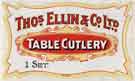 Box label for table cutlery for Thomas Ellin and Co., cutlery manufacturer, Sylvester Works, Sylvester Street