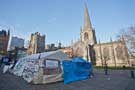 Occupy Sheffield Tent City in front of Sheffield Cathedral, Church Street