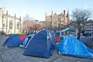 Occupy Sheffield Tent City in front of Sheffield Cathedral, Church Street