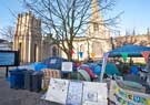 Occupy Sheffield Tent City in front of Sheffield Cathedral, Church Street