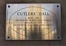 View: c04126 Cutlers Hall, Church Street, commemorative plaque