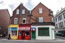 View: c04606 Big Baps, sandwich shop, News and Booze, newsagent and off-licence and Horse and Jockey public house, No. 638 Attercliffe Road