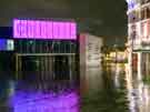 Crucible Theatre, Tudor Square at night Crucible Theatre, Tudor Square at night