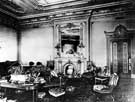 The Drawing Room at Endcliffe Hall. A unique feature of the romm is the painted ceiling, attributed to Godfrey Sykes. The fireplace was shown at the Exhibition of 1862 prior to installation
