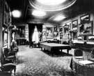 The Ballroom or Saloon at Endcliffe Hall. The largest room of the house, designed for entertaining. The coved ceiling is the main source of natural light. Also used as a gallery for paintings