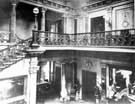 The Gallery and Grand Staircase at Endcliffe Hall. The wrought iron balusters and mahogany handrails were made at John Jebson Smith's Roscoe Works