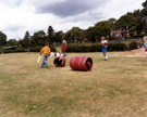 Childrens activities in Firth Park with Firth Park Road in the background
