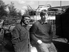 View: s29408 Brian Paul (left) and Andrew Garth (right) the boat yard, Canal Basin, Sheffield and South Yorkshire Navigation