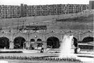 Sheffield Midland railway station, Sheaf Street and Sheaf Square fountain with Park Hill Flats in the background Sheffield Midland railway station, Sheaf Street and Sheaf Square fountain with Park Hill Flats in the background