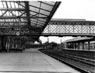 View: s29445 Platform 1, Sheffield Midland railway station, Sheaf Street looking towards Joseph Rodgers and Sons Ltd., cutlery manufacturers, Sheaf Island Works