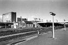 Platform 6 looking across to platform 5, Sheffield Midland railway station, Sheaf Street  with Sheaf House in the background