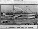 Paddle steamer, 'Ma Robert', first steel ship built by John Laird at Birkenhead