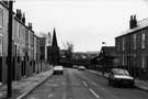 Wansfell Road looking towards St. Thomas C. of E. Church, Holywell Road with the Sunday School right