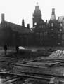 Construction of the Peace Gardens with the Town Hall in the background