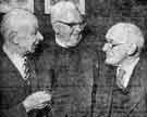 Sheffield City Battalion 12th Club reunion (Reg Glenn, Secretary on left, Rev Philip Heppenstall (centre) and 86 year-old William Morton (on right)