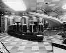Mens outftting department and main staircase at Castle House (No. 2), Brightside and Carbrook Co-op, Angel Street, 
