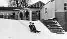 Children sledging in the garden, Springvale House Open Air School, Park Lane, pre-1968 Children sledging in the garden, Springvale House Open Air School, Park Lane, pre-1968