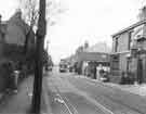 Tram on South Road, Walkley, showing (right) No. 316 Rose House public house