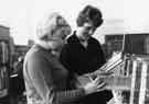 View: s32034 Librarians Judith Wood (left) and Maryla Lawson (right) at the catalogue in the Commerce, Science and Technology Library, Central Library, Surrey Street