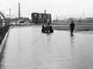 Flooding on the Greyhound track at Owlerton Stadium, Penistone Road