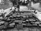 Laying cobbles in St. Mark's Crescent, Broomhill