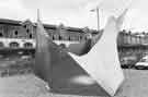 View: s32551 Stainless steel sculpture near the Wicker Arches, Savile Street, Attercliffe