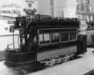 View: s32560 Model of an old tram used in a display by the Civic Information Service at the Central Library, Surrey Street