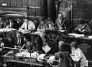 Lord Mayor, Councillor George Roy Munn chairing the rates setting meeting of Sheffield City Council, Town Hall Council Chamber, Pinstone Street