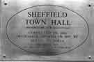 View: s33581 Commemorative Civic plaque on the Town Hall, Pinstone Street