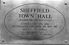 View: s33581 Commemorative Civic plaque on the Town Hall, Pinstone Street