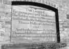 View: s33627 Plaque from previous building on West Block, Hollis Hospital, Ecclesall Road South
