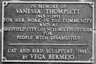 View: s33636 Plaque in memory of Vanessa Thompsett (1965-1991) in Barkers Pool gardens