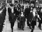 View: s34130 Civic Sunday procession into the Town Hall, Pinstone Street