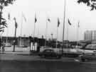 Football World Cup 1966: flag poles outside Midland Station, Sheaf Street